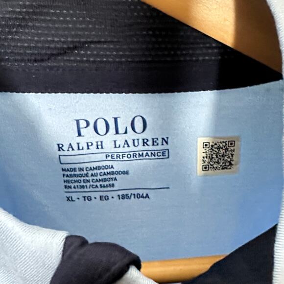 POLO RALPH LAUREN Performance Quarter-Zip Pullover Harbor Island Blue Sz XL {E7} - Picture 4 of 5